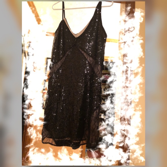 NWT-Sequin Lace Cami Shift Dress - Picture 4 of 8
